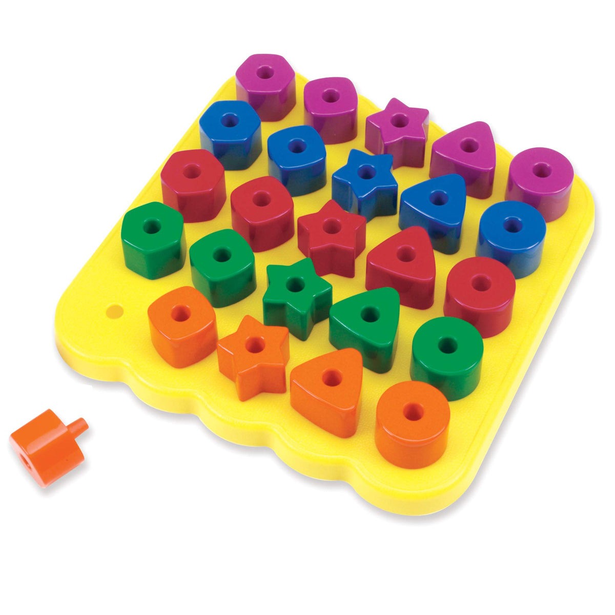 Learning Resources Stacking Shapes Pegboard, Toddler Activity,Fine Motor Toy, Gifts for Boys and Girls, 27 Piece Set, Ages 2+