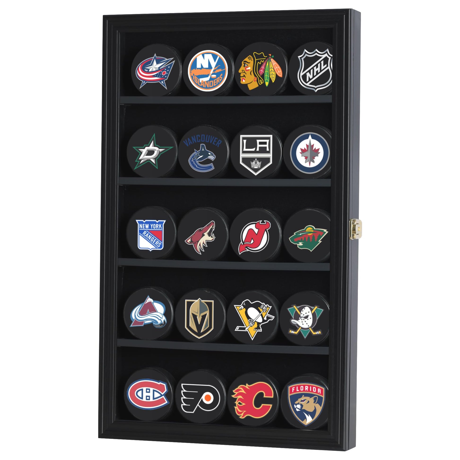 The Playing Card Frame - 25 Deck Holder Display Case Frame Wall Mount (Black Finish)