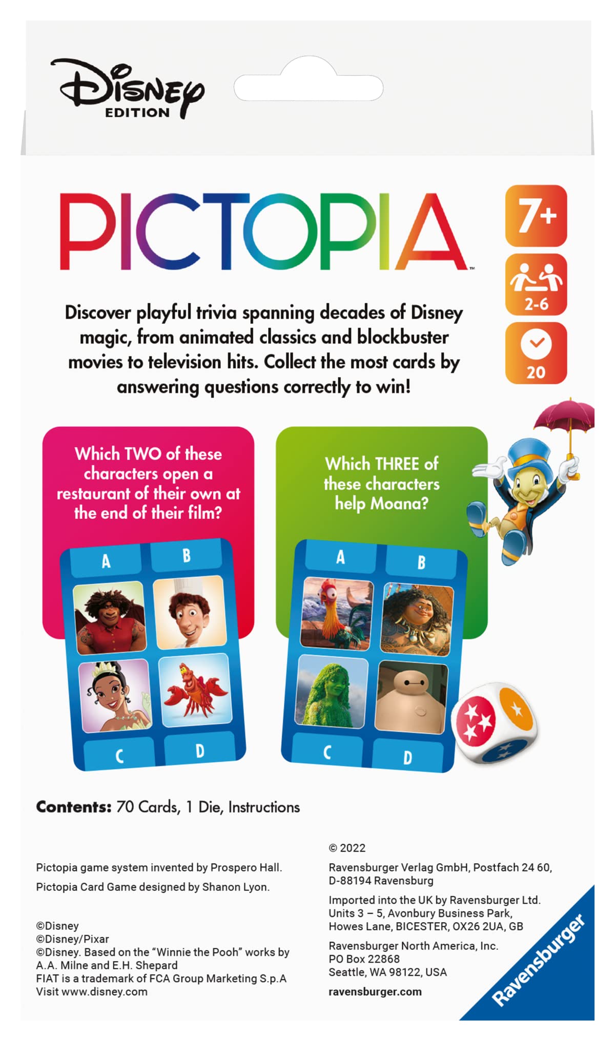 Ravensburger Disney World of Disney Pictopia Card Game - Travel-Sized Trivia Game for Kids and Adults | Educational Fun | Family Bonding Time | Ideal