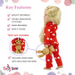 Emily Rose 14 Inch Doll Silky Red & White Heart Set Gift Boxed | USA Brand 3-Piece Sleeping Outfit with Teddy Bear Companion | Encourages Creative