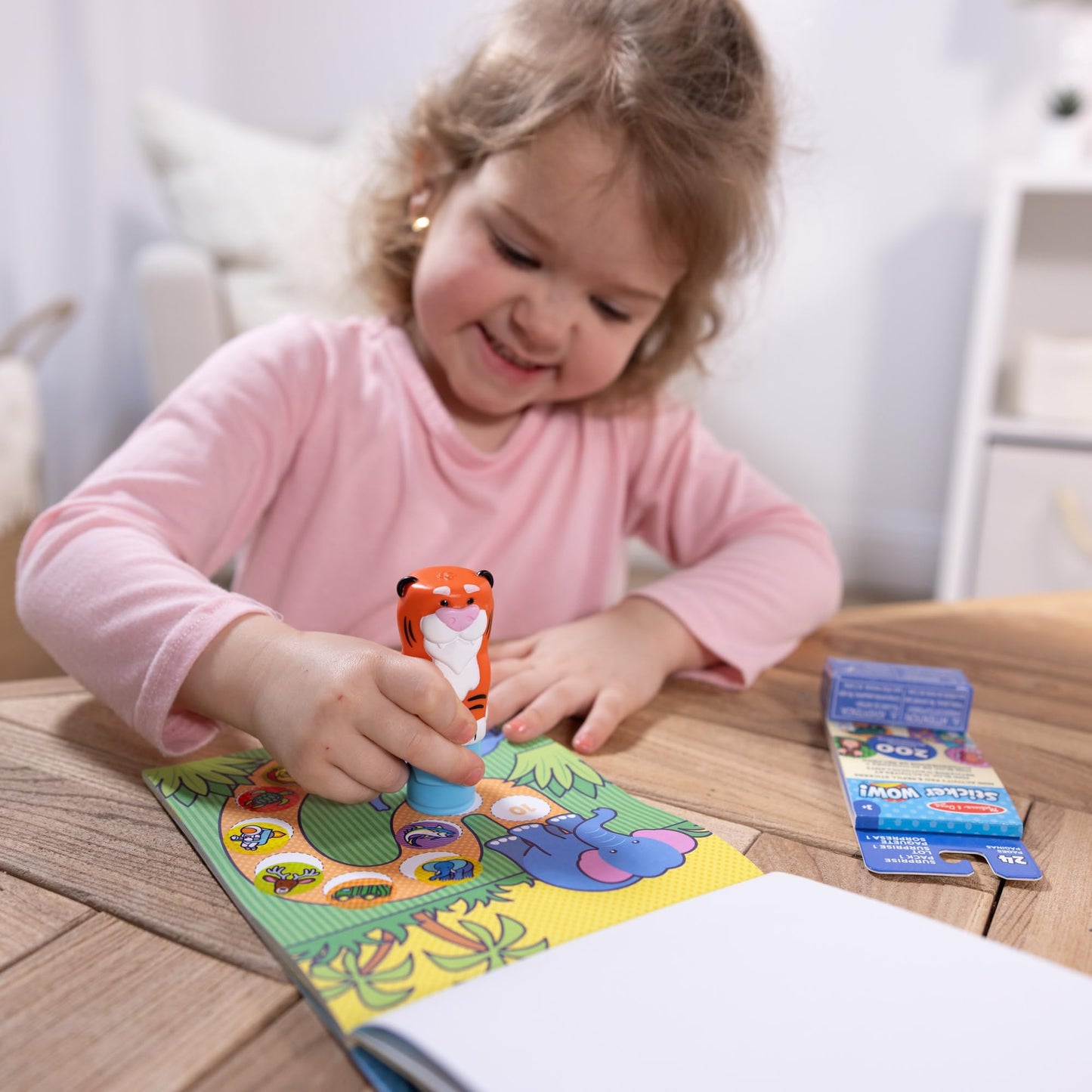 Melissa & Doug Sticker Wow!™ Tiger Bundle: 24-Page Activity Book, Refillable Sticker Stamper, Mini Pad, 500 Stickers, Arts and Crafts for Kids Ages 3+