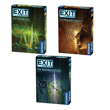 EXIT: The Game 3-Pack Escape Room Bundle | Season 1 | Abandoned Cabin | Pharaoh's Tomb | Secret Lab | Family-Friendly, Cooperative Game | 1 to 4