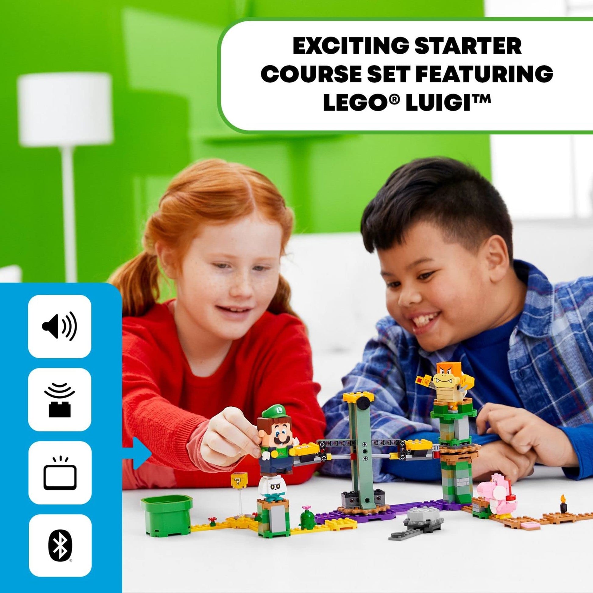 LEGO Super Mario Adventures with Luigi Starter Course Toy for Kids, Interactive Figure and Buildable Game with Pink Yoshi, Birthday Gift for Super