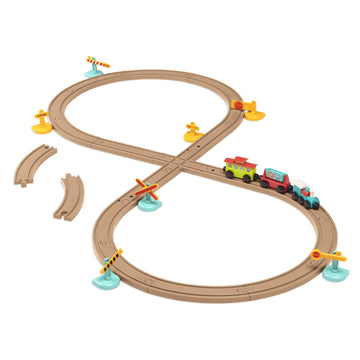 Battat Train Set for Kids, Toddlers, All Aboard 29-Piece Track Set, Trains