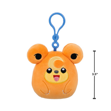 Squishmallows Original Pokémon Teddiursa Clip - Ultrasoft Official Jazwares Plush