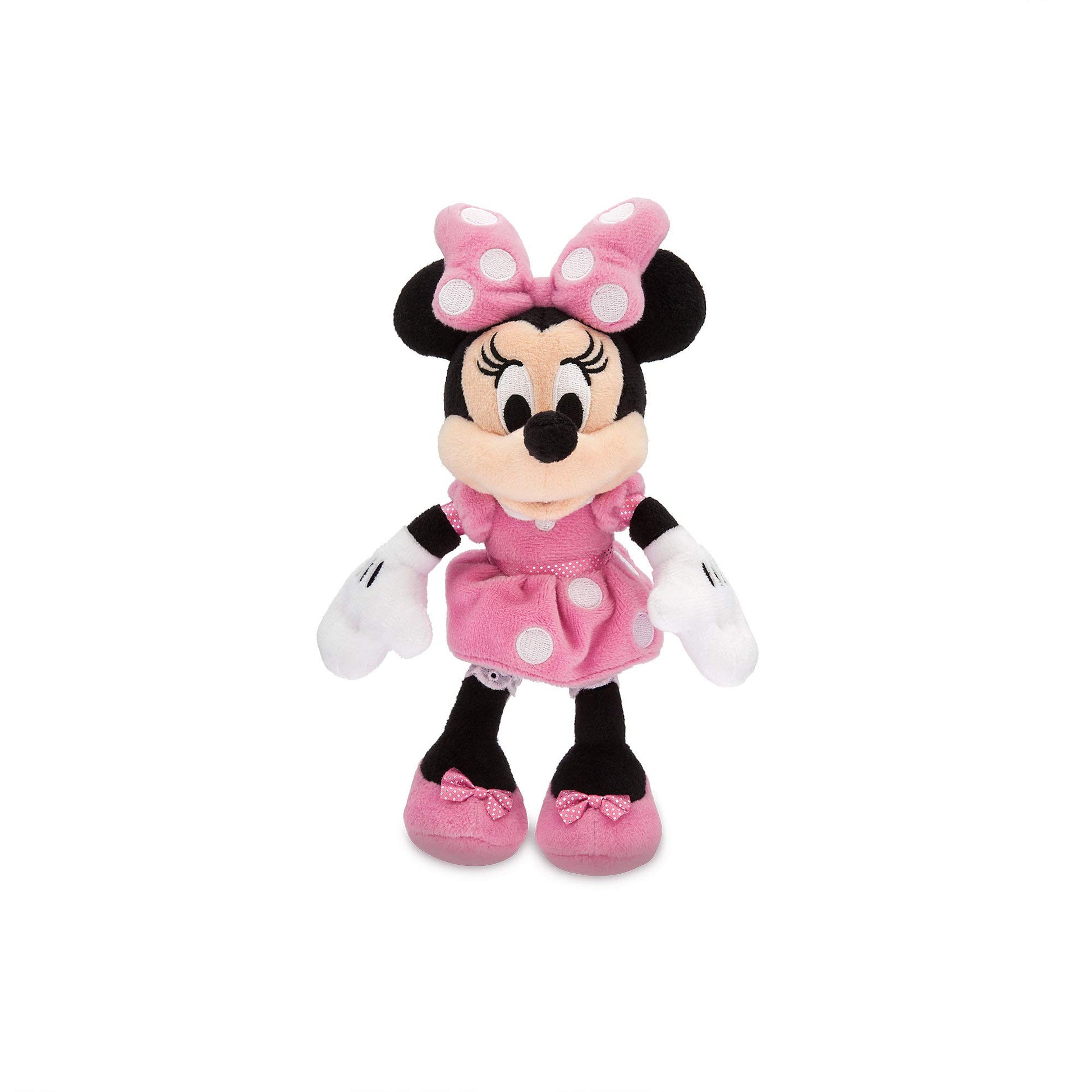 Disney Store Official Mini Bean Bag Plushies - Minnie Mouse - Pink Dress - Cute Stuffed Animal with Detailed Sculpting, Embroidered Features, & Bean