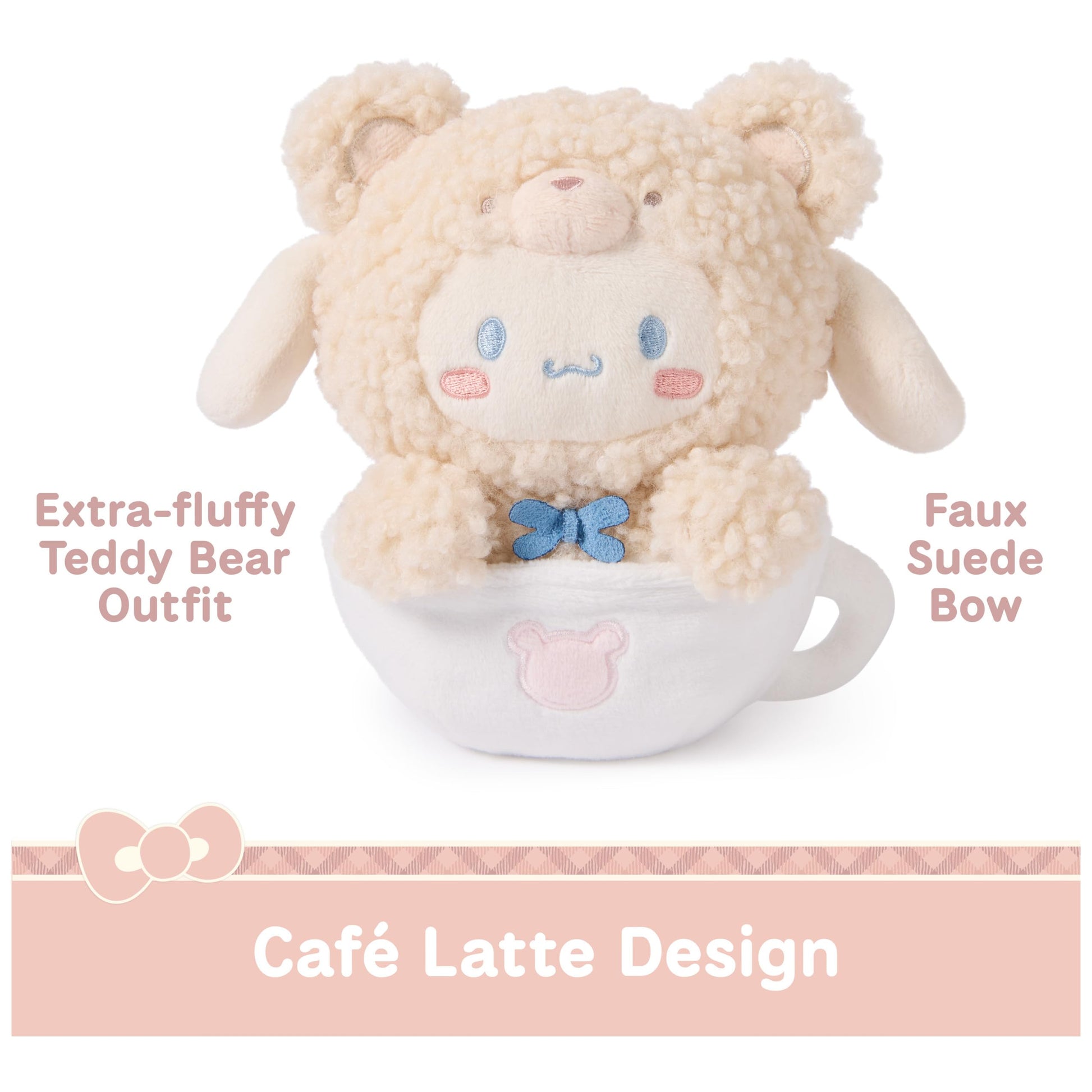 GUND Sanrio Cinnamoroll 6-Inch Plush Toy in Café Latte Bear Outfit; Ages 1+