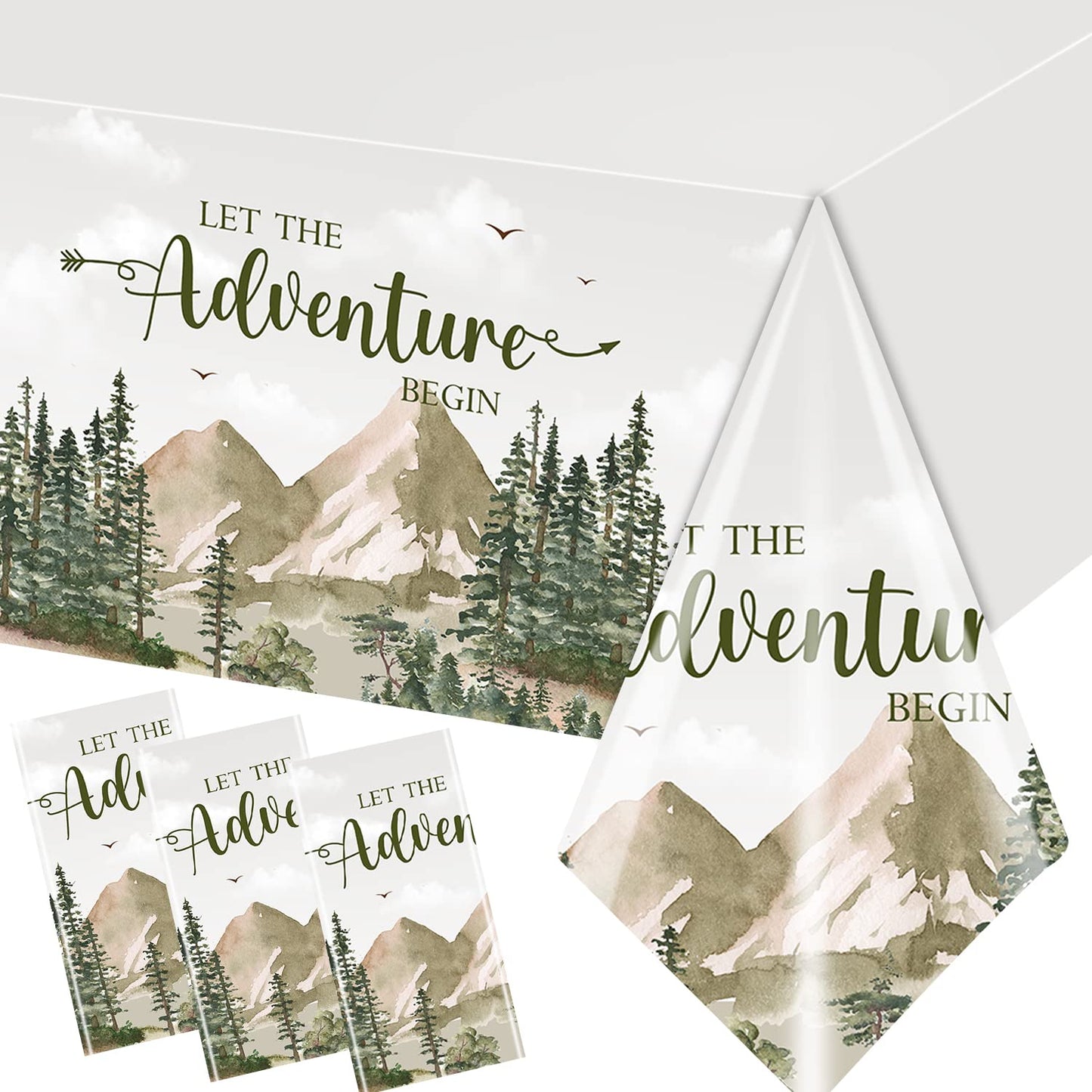 Gupesxu Adventure World Awaits Tablecloth - Travel Themed Table Decorations Disposable Exploration Travel Plastic Tablecloth for Baby Shower Birthday