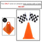 YOELVN 6 Pack 7inch Orange Race Cones with Holes on Top,12 Pack Checkered Flags,Racing Car Birthday Party Decorations,Two Fast Centerpieces,Race Cars