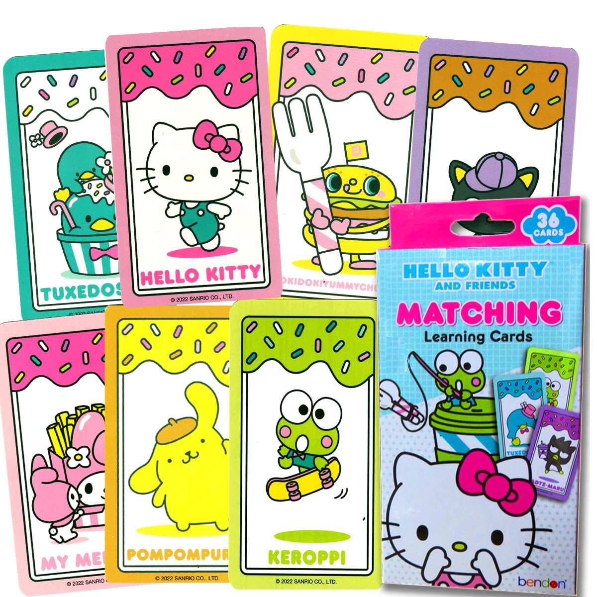 Hello Kitty Matching Learning Cards, Match Game, 36 Cards