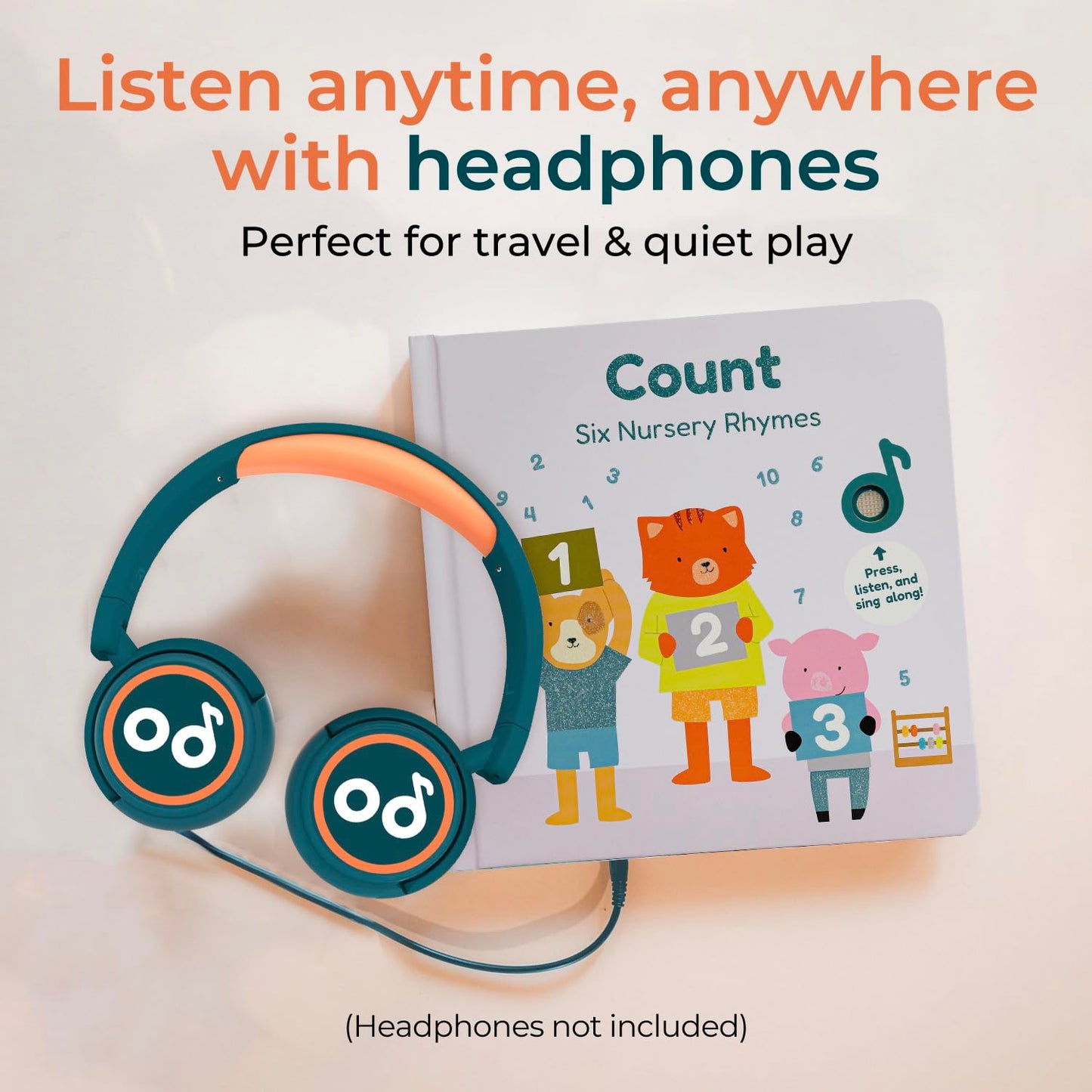 Cali's Books Count Number Book Toddlers 1-3 Years Old - Learn to Count 1 2 3 Musical Book, Headphone Jack, Interactive Baby Sound Book, Educational