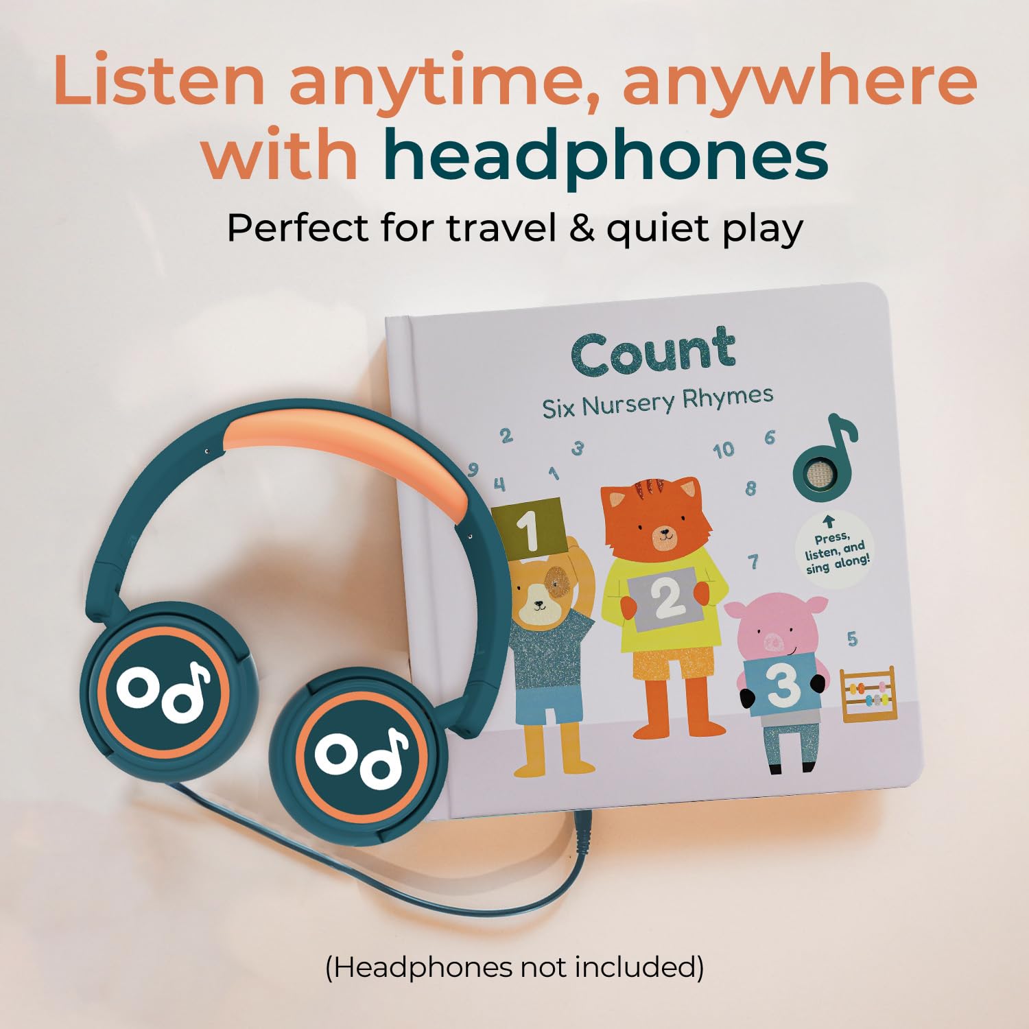 Cali's Books Count Number Book Toddlers 1-3 Years Old - Learn to Count 1 2 3 Musical Book, Headphone Jack, Interactive Baby Sound Book, Educational