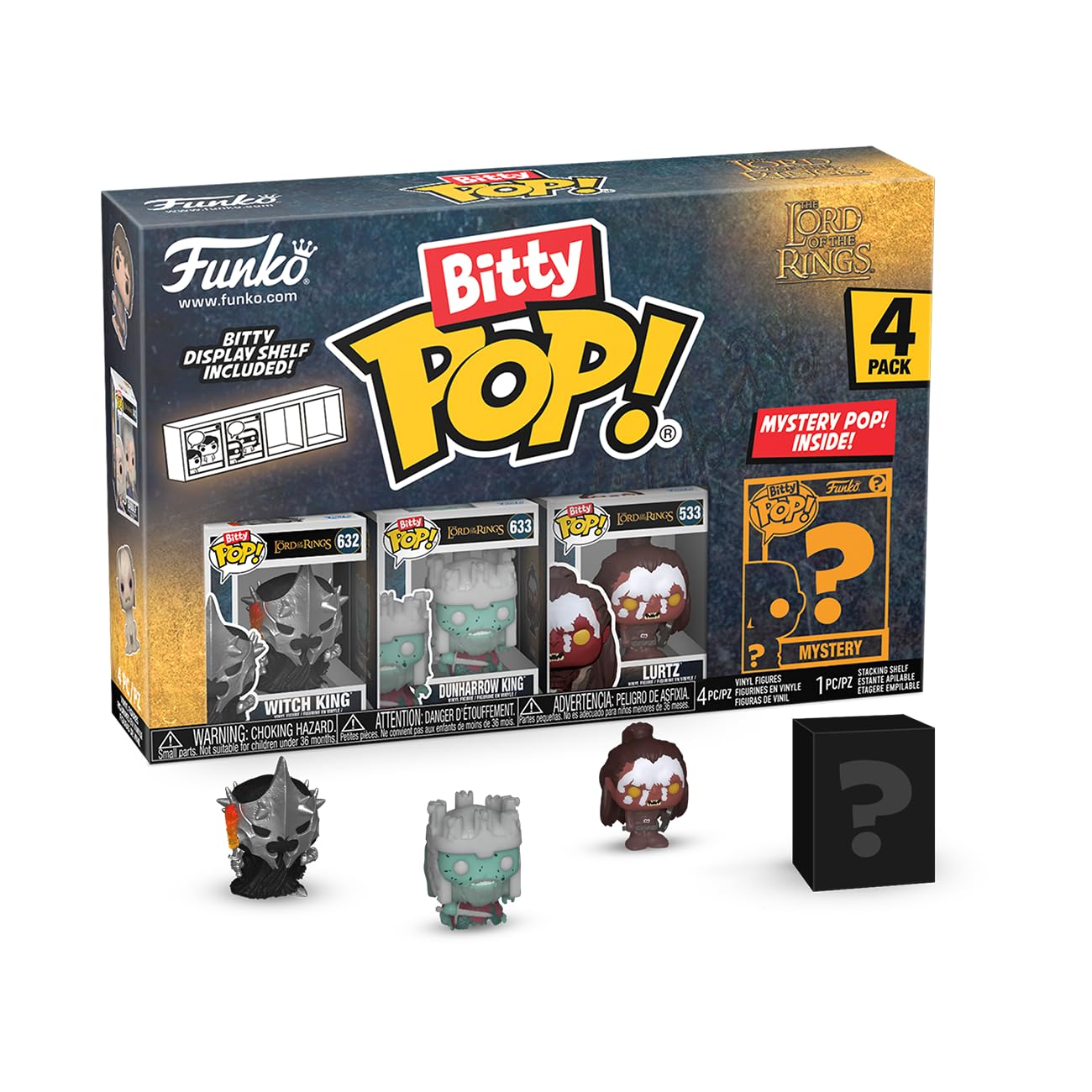 Funko Bitty POP! Lord of the Rings - Witch King, 4-Pack and A Surprise Mystery Mini Figure - 0.9 Inch (2.2 Cm) - Lord of the Rings Collectable