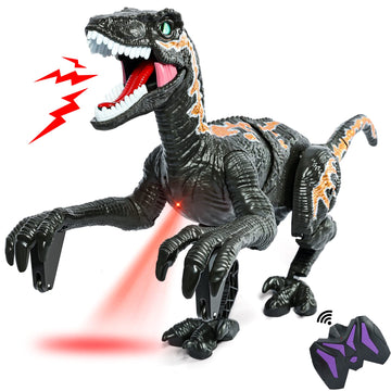 APOBATK Remote Control Dinosaur Toys for Kid - Walking Dinosaur Toys for Boys 5-7?RC Jurassic Velociraptor Toys 8-12?Robot 3-5 with Light Sounds
