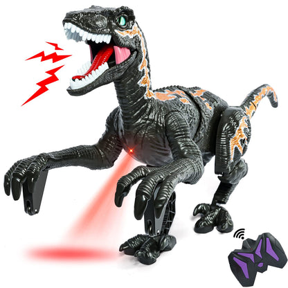 APOBATK Remote Control Dinosaur Toys for Kid - Walking Dinosaur Toys for Boys 5-7?RC Jurassic Velociraptor Toys 8-12?Robot 3-5 with Light Sounds