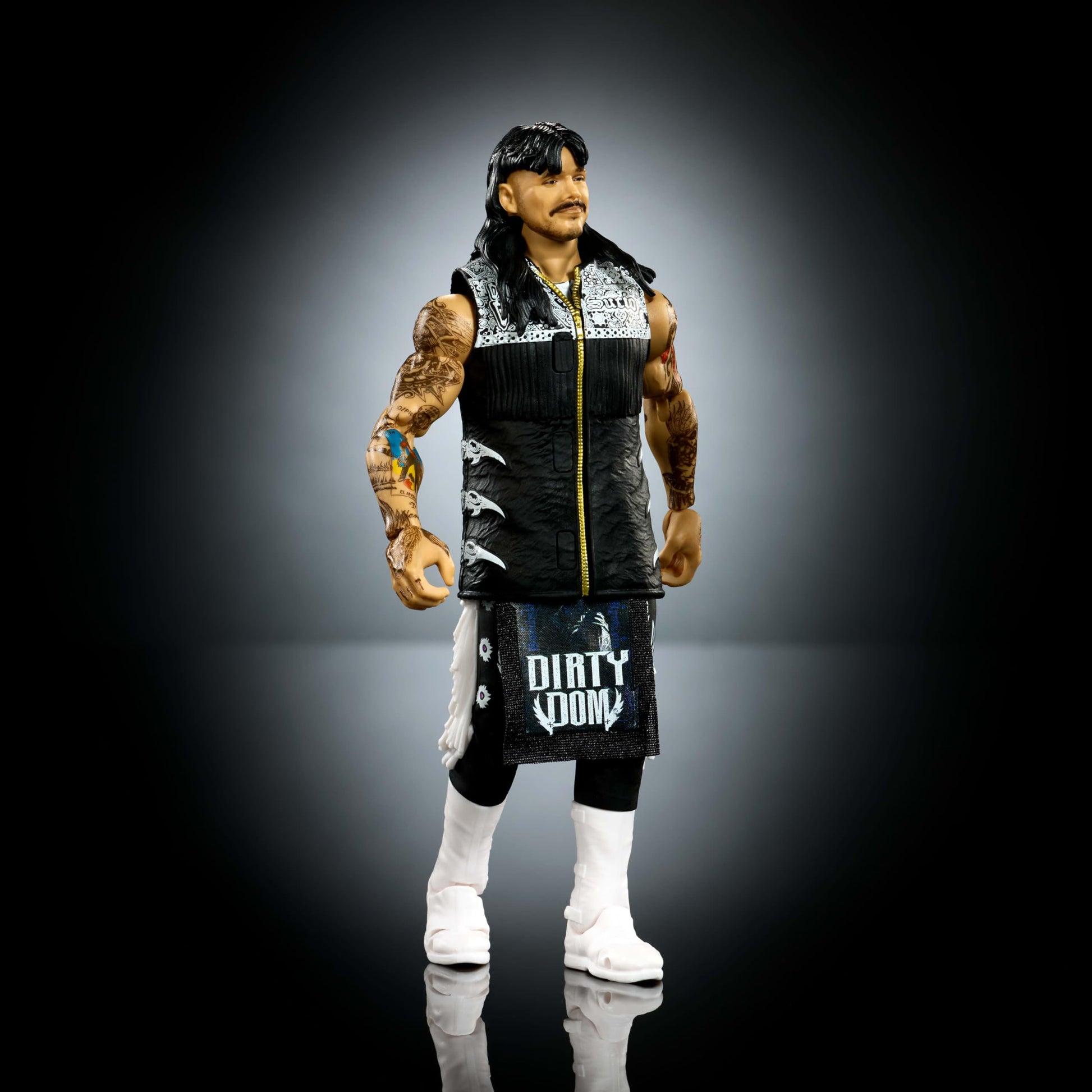 Mattel WWE Ultimate Edition Action Figure & Accessories Set, “Dirty” Dominik Mysterio 6-inch Collectible with Swappable Heads & Hands, 30 Articulation