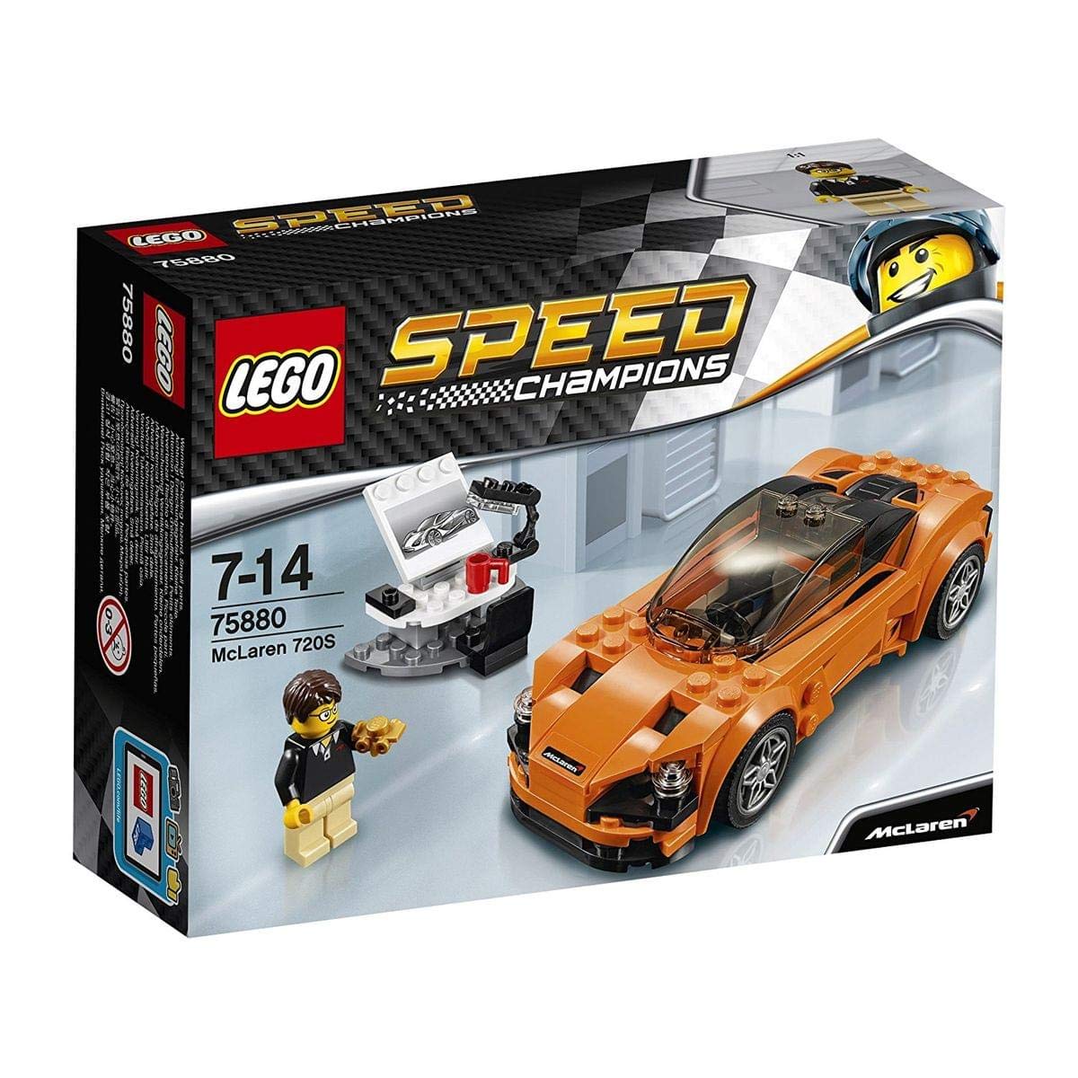 LEGO Speed Champions 6175271 75880 Speed Champions McLaren 720S Building Toy (161 Piece), Orange/Black, Multi