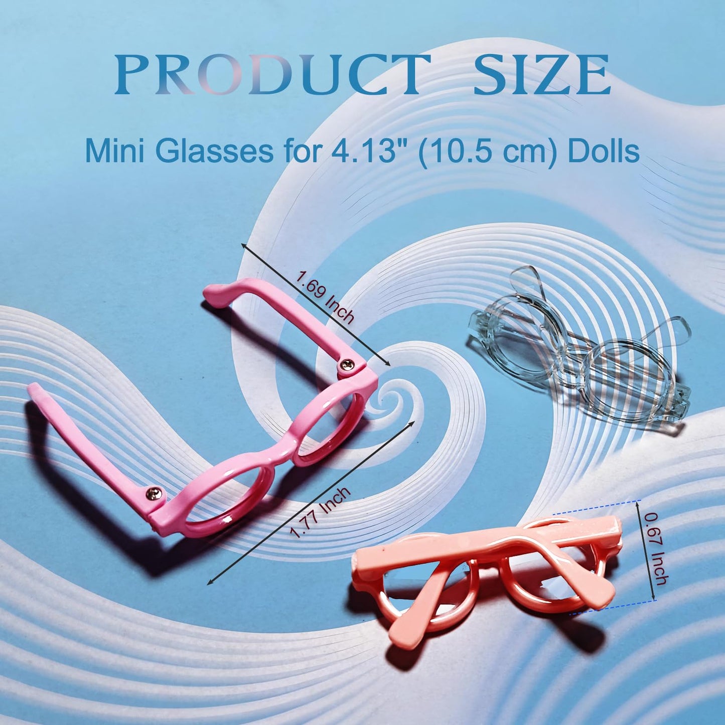 11 Pcs Doll Glasses, 11 Colors Plastic Eyeglasses Accessories for Dolls of 4.13 Inch Figure