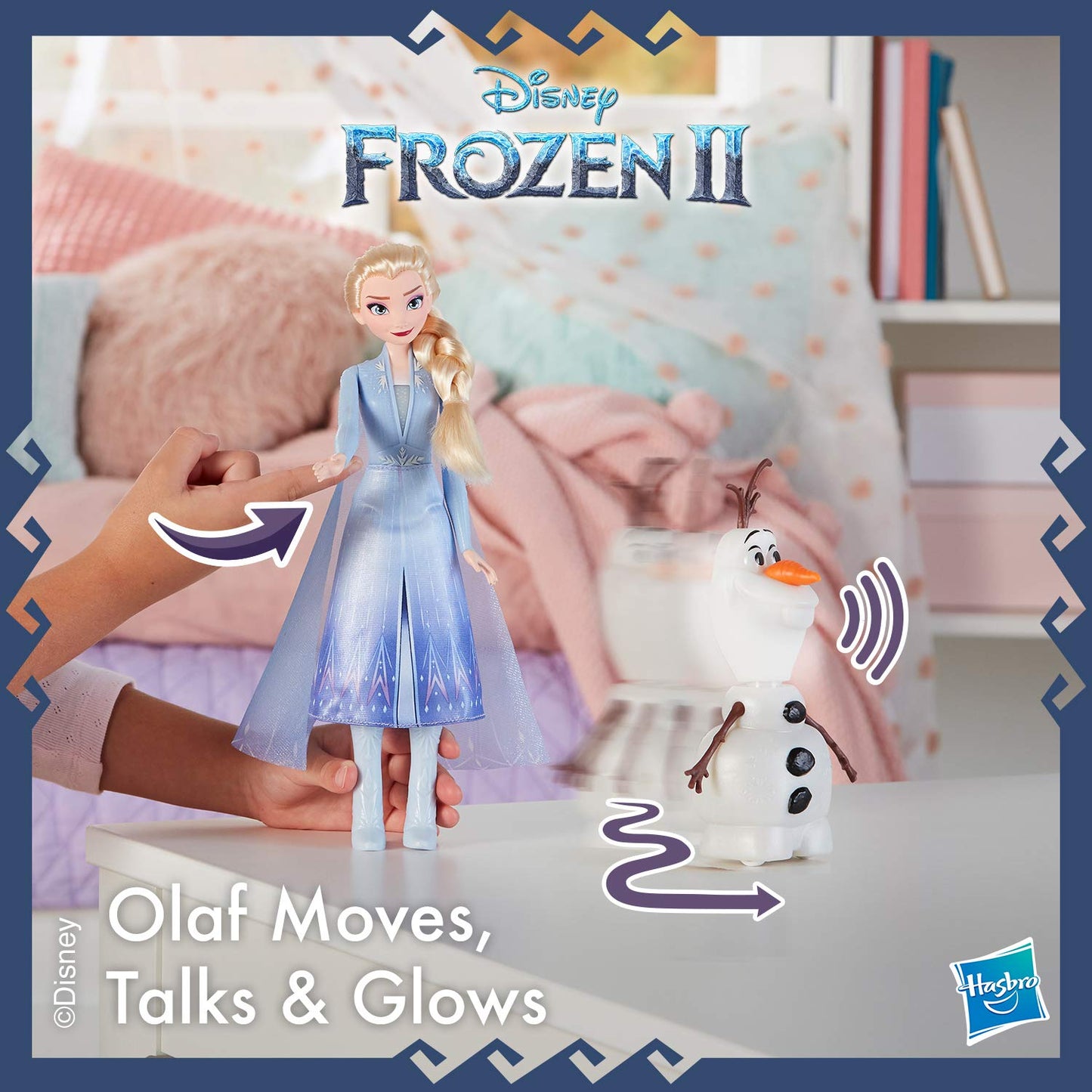 Disney Frozen Talk and Glow Olaf and Elsa Dolls, Remote Control Elsa Activates Talking, Dancing, Glowing Olaf, Inspired 2 Movie - Toy for Kids Ages 3