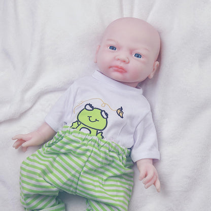 AISITE Full Silicone Baby Doll Girl - 18 Inch Realistic Platinum Silicone Reborn Baby Doll for Christmas and Birthday Gift (18 inch Girl Painted A)