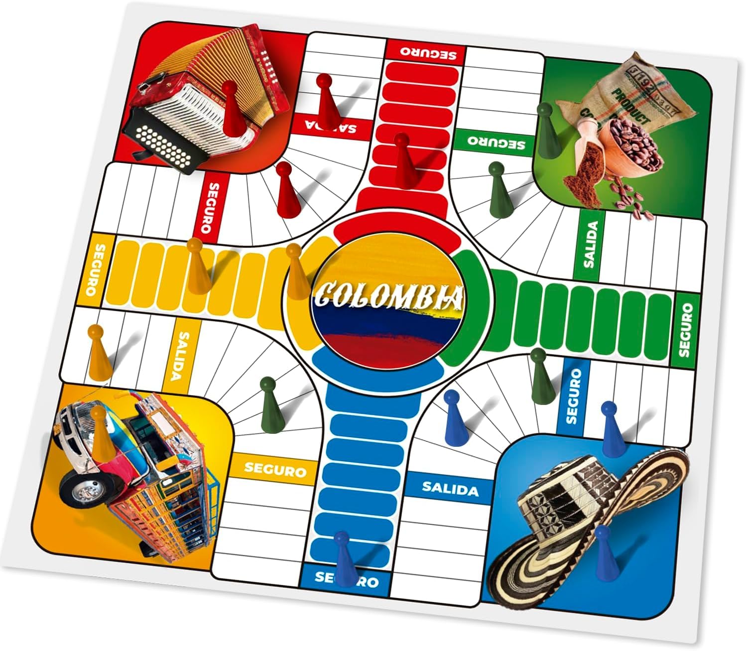 PARQUES Colombiano para 2 a 4 Jugadores Colombian Parques Board Game, Parcheesi Board Game, Juegos De Mesa para Adultos, Productos Colombianos