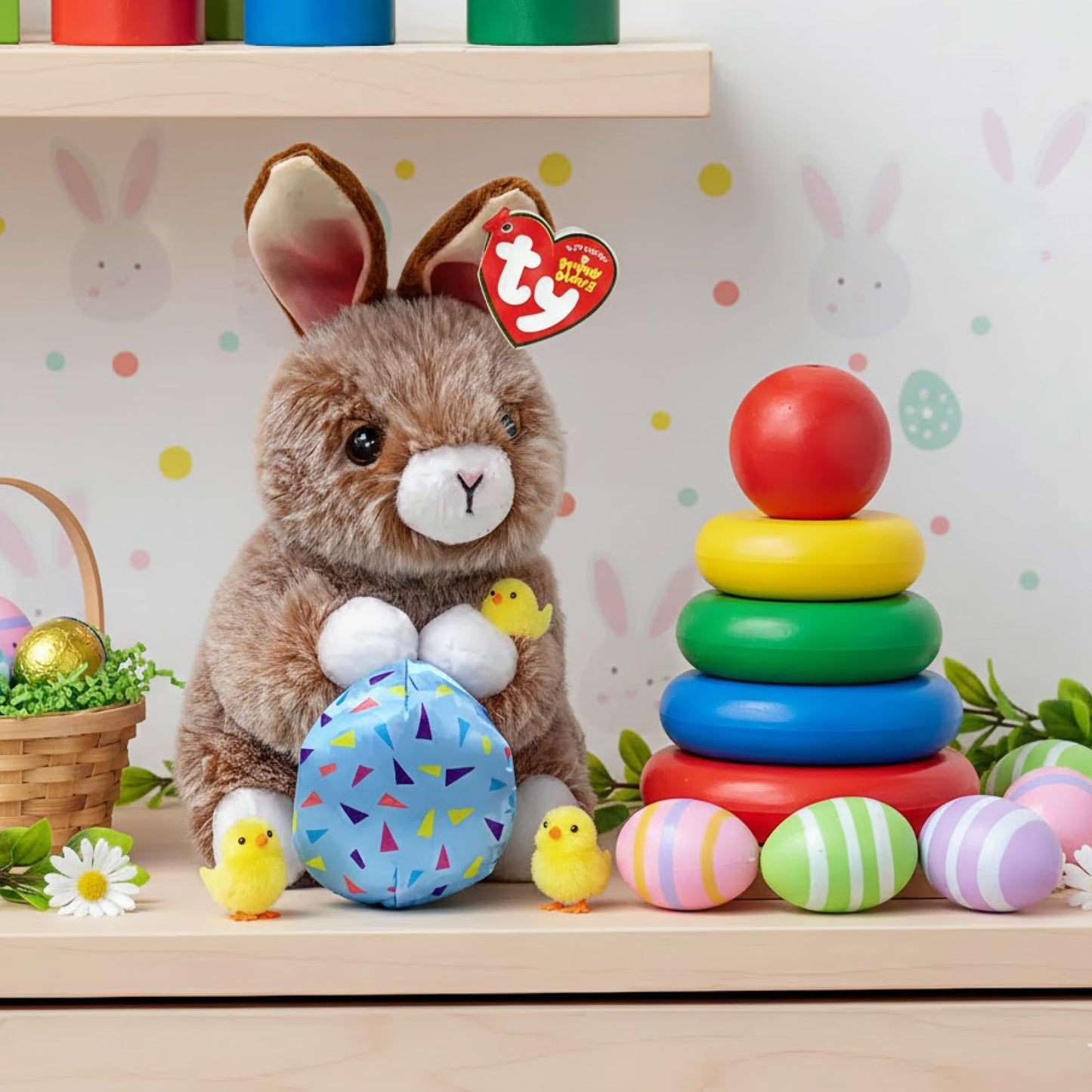 Ty Beanie Praline the Brown Easter Bunny - 6"