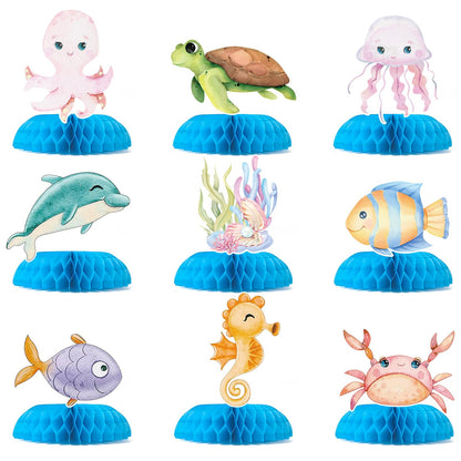 Ocean Animal Table Honeycomb Centerpieces, Happy Birthday Party Decorations