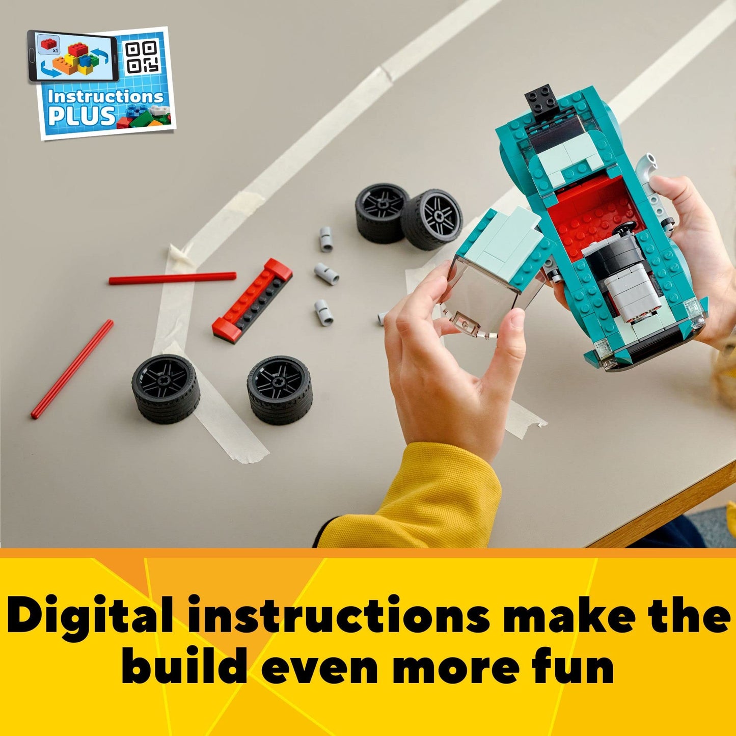LEGO Creator 3 in 1 Street Racer Car, Rebuildable Kit Transforms to a Muscle Car, Hot Rod, or Race Car Toy, Great Model Car Toy Gift for Boys and