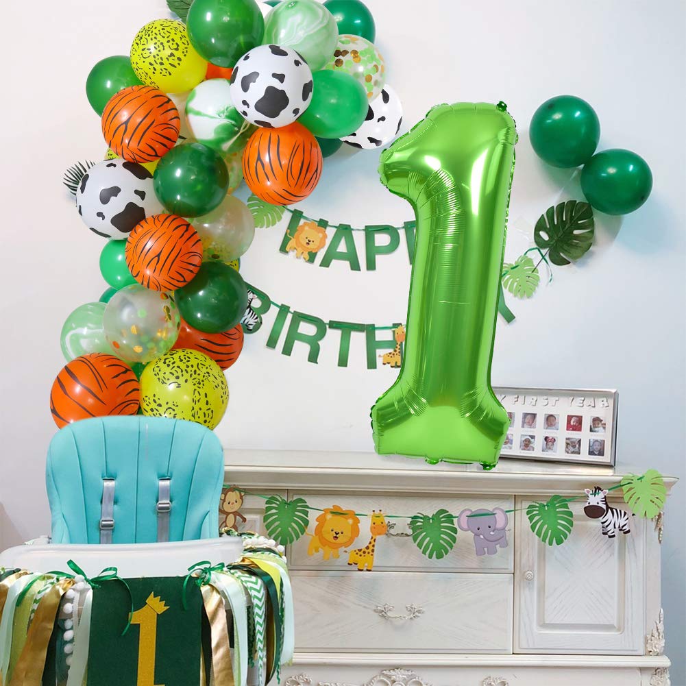 TONIFUL 40 Inch Large Green Numbers Balloons 0-9, Number 5 Digital 5 Helium Foil Mylar Big Number Balloons for 2026 Graduation New Year Eve Birthday