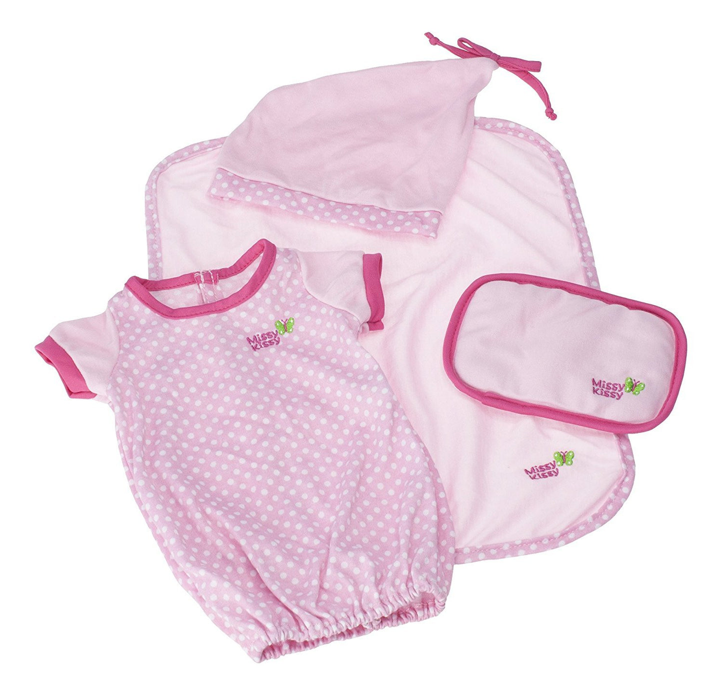 JC Toys Baby Doll Washable and Reusable Eco Diapers 4 Pack Fits Dolls 14 to 18 inch in Pink/White/Grey