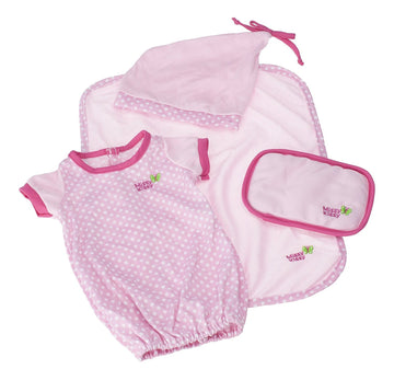 JC Toys Baby Doll Washable and Reusable Eco Diapers 4 Pack Fits Dolls 14 to 18 inch in Pink/White/Grey