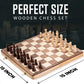 Chess Armory Wooden Chess Set 15 Inch - Classic Handcrafted Game Board for Adults with Extra Queen Pieces and Storage Box - Ideal for Home and Travel