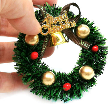 SXFSE Dollhouse Decoration Accessories, 1:12/1:6 Dollhouse Miniature Scene Christmas Wreath Pretend Model