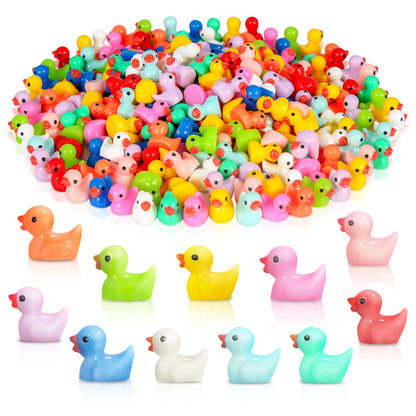 Arcimatto 240 Pack Mini Ducks Tiny Resin Duck Bulk, Decor Duck Figures for Miniature Dollhouse Decor Garden Aquarium Potted Ornament, DIY Charm Crafts