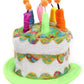 Adult Rainbow Birthday Cake Plush Hat - Plush Foam Hat with Adjustable Band and Hidden Pocket ST