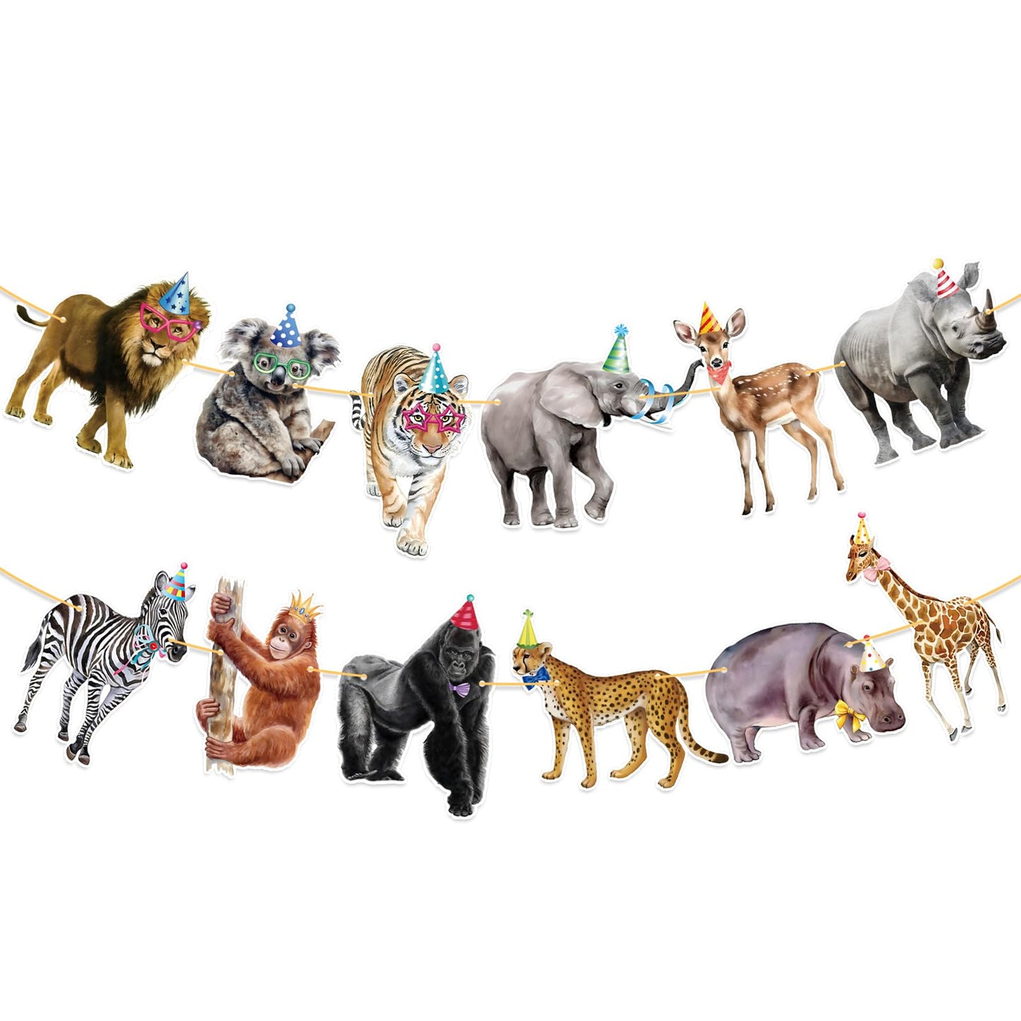 Safari Animals Happy Birthday Banner, Jungle Theme Birthday Decorations