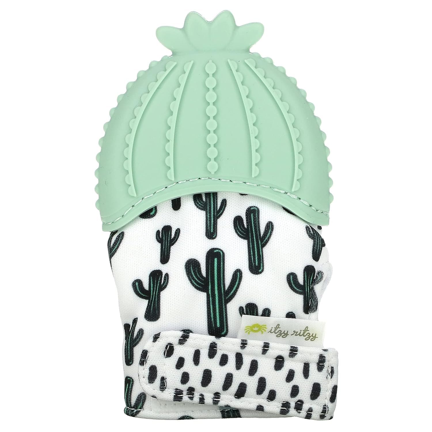 Itzy Ritzy Silicone Teething Mitt - Soothing Infant Teething Mitten with Adjustable Strap, Crinkle Sound & Textured Silicone to Soothe Sore & Swollen