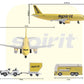 Daron Spirit Airlines Airport Playset with Die-Cast Metal Model Airplane with Plastic Parts, Cars and Transportation Toys for Kids Ages 3+