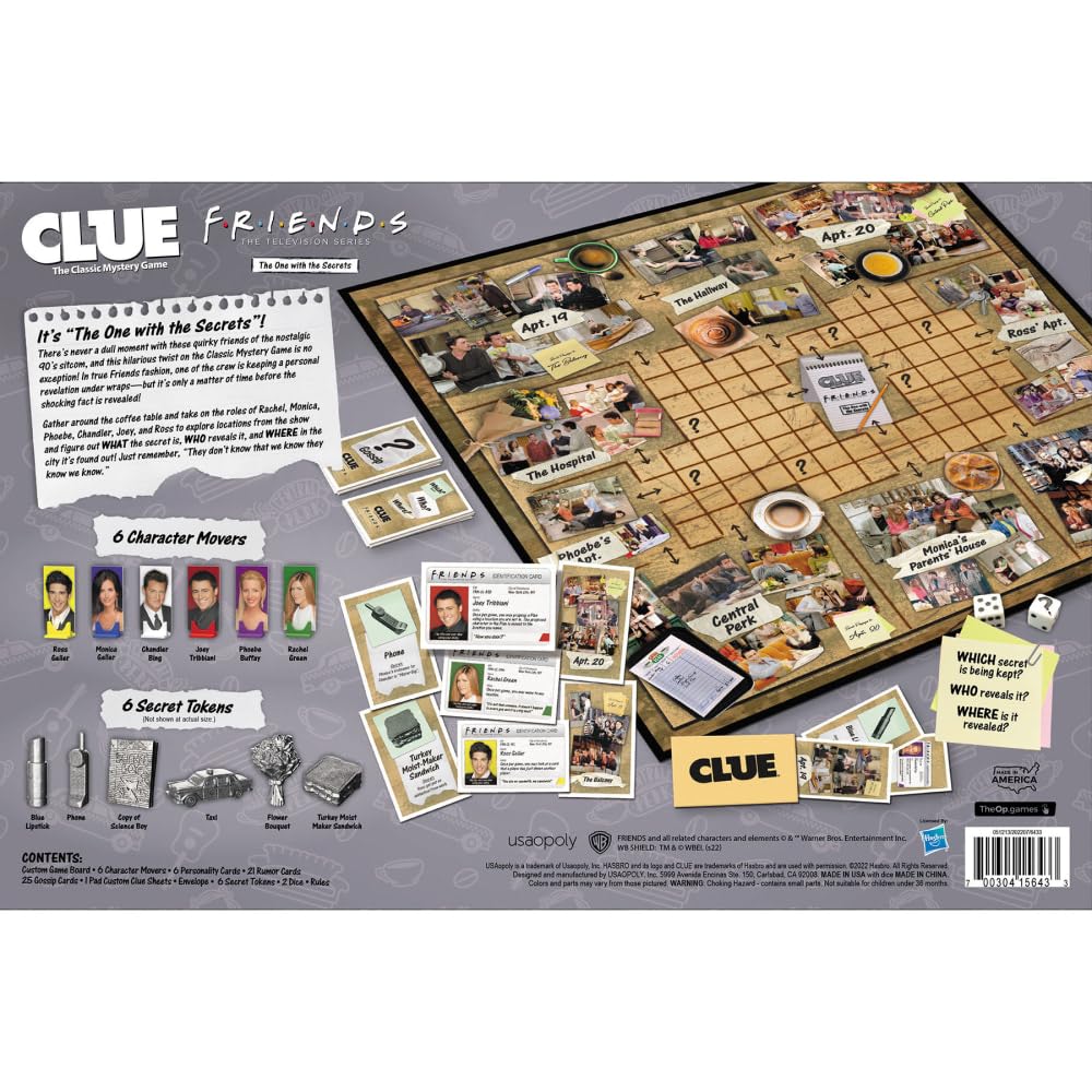 CLUE: Friends | Solve the Mystery in This Collectible Clue Game | Featuring Characters & Locations from Friends TV Sitcom Series | Officially-Licensed