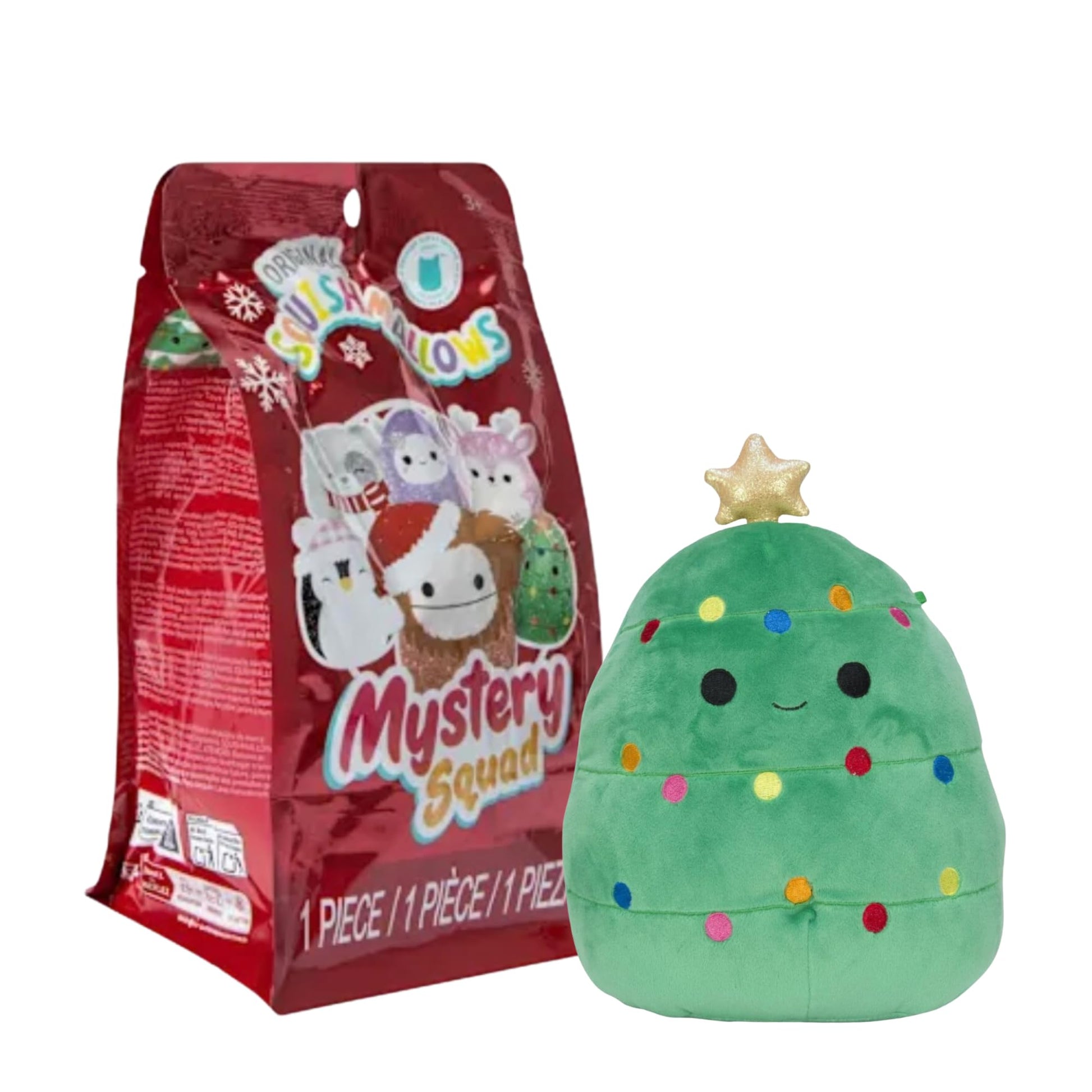 Squishmallows Mystery Squad Holiday Edition, Plush Blind Bag, Winter Christmas Theme Collectible, 1 Random Character, Age 3+
