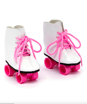White and Hot Pink Rollerskates for 18-Inch Dolls | Premium Quality & Trendy Design | Dolls Clothes
