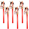 OBANGONG 6 Pcs Inflatable Stick Horse Toy for Kids - Funny Balloon Horse Head for Baby Shower and Cowboy Party Supplies