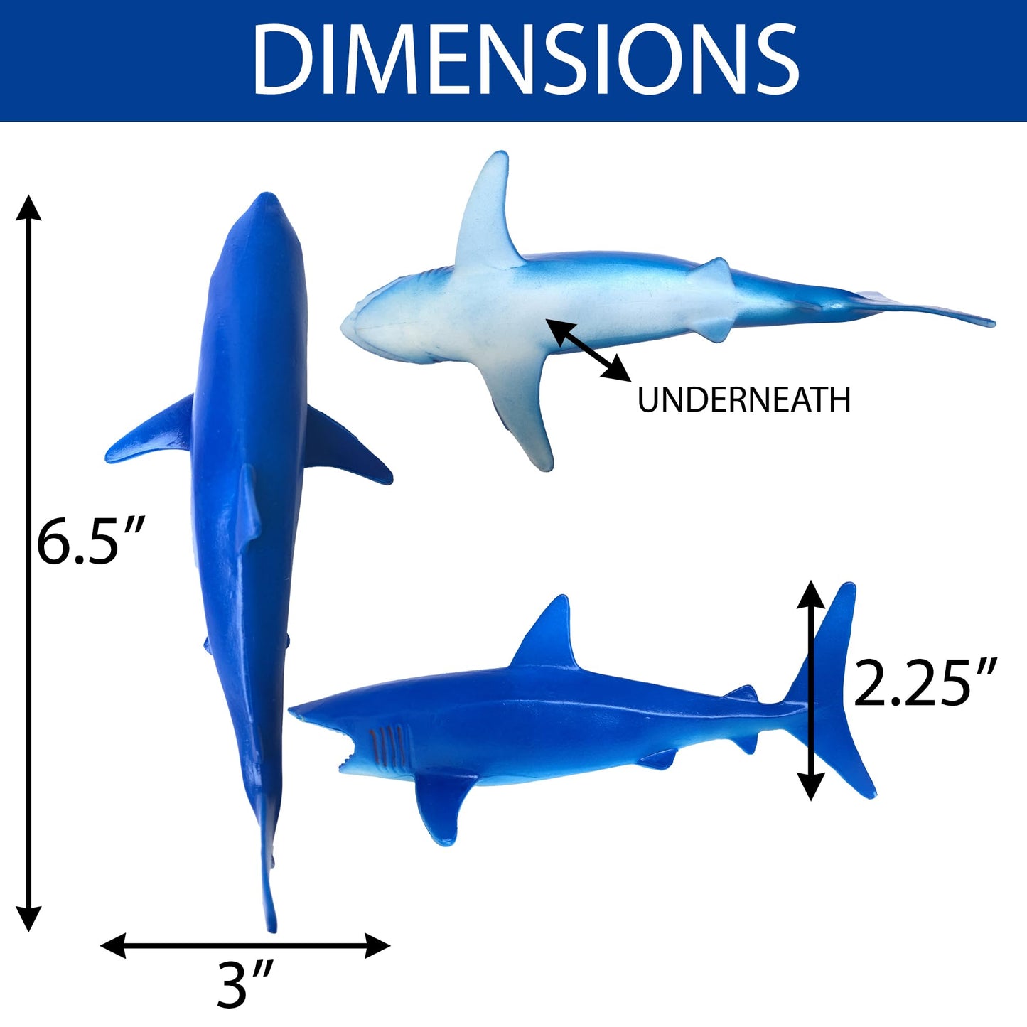 Akkeel Direct 12pcs Plastic Sharks for Drinks - Great Decor for Party Shark Theme Party, Vinyl Sharks for Lemonade & More (12)