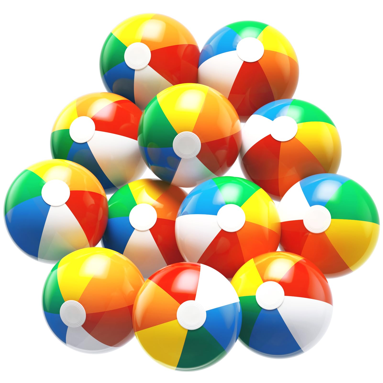 UMUACCAN Beach Ball 12 Pack - 12'' Inflatable Beach Balls for Kids Bulk, Swimming Pool Toys Beach Toys for Summer Water Games, Hawaiian Tropical Theme