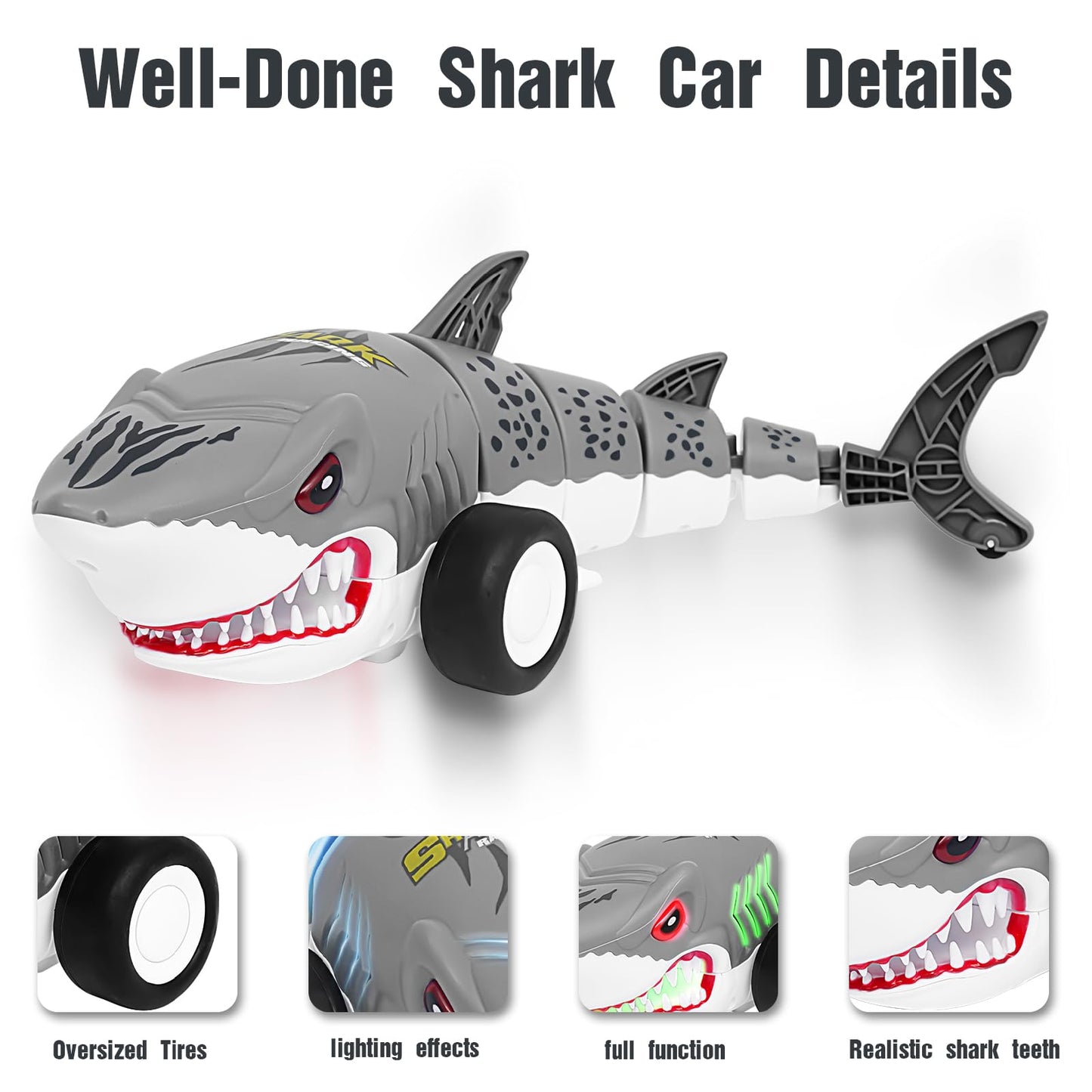 Remote Control Shark Cars Toy,Rechargeable RC Toy Car, RC Monster Truck
