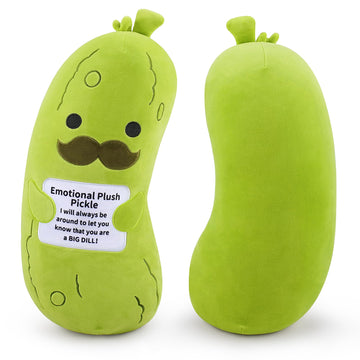 Sprinqdawin Emotional Plush Pickle-20” Pickle Stuffed Animal,Plushies Cucumber Stuffed Animal with Positive Warm Words,Kawaii Plush Toy Kids Birthday