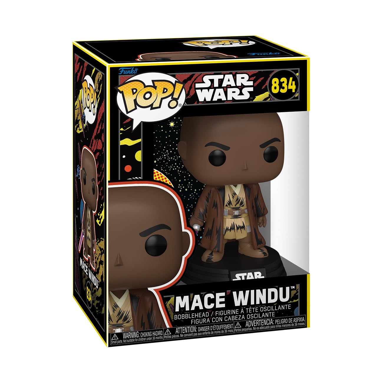 Funko Pop! Star Wars: Mace Windu - (Retro) - Collectable Vinyl Figure - Gift Idea - Official Merchandise - Toys for Kids & Adults - Movies Fans