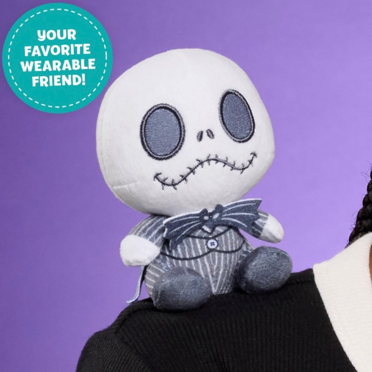 Perch'd Disney Jack Skellington Shoulder Plush, Nightmare Before Christmas, Magnetic, 4 Inches, Ages 3+