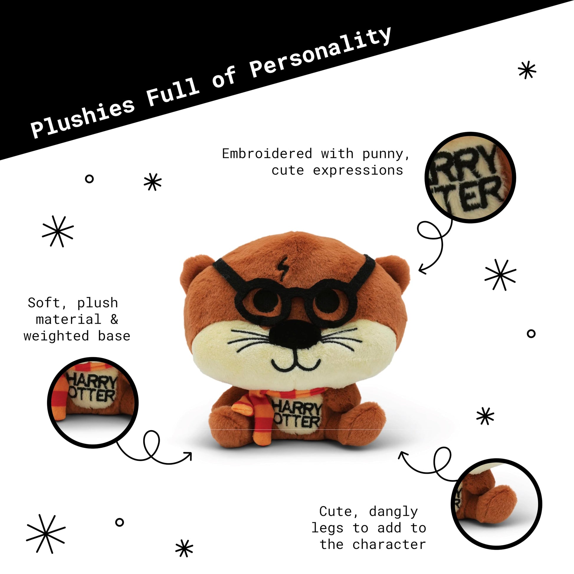 Punchkins Wizard Otter Plush Toy - Funny Bookish Otter Stuffed Animal with Glasses & Scarf, Novelty Literary Gag Gift