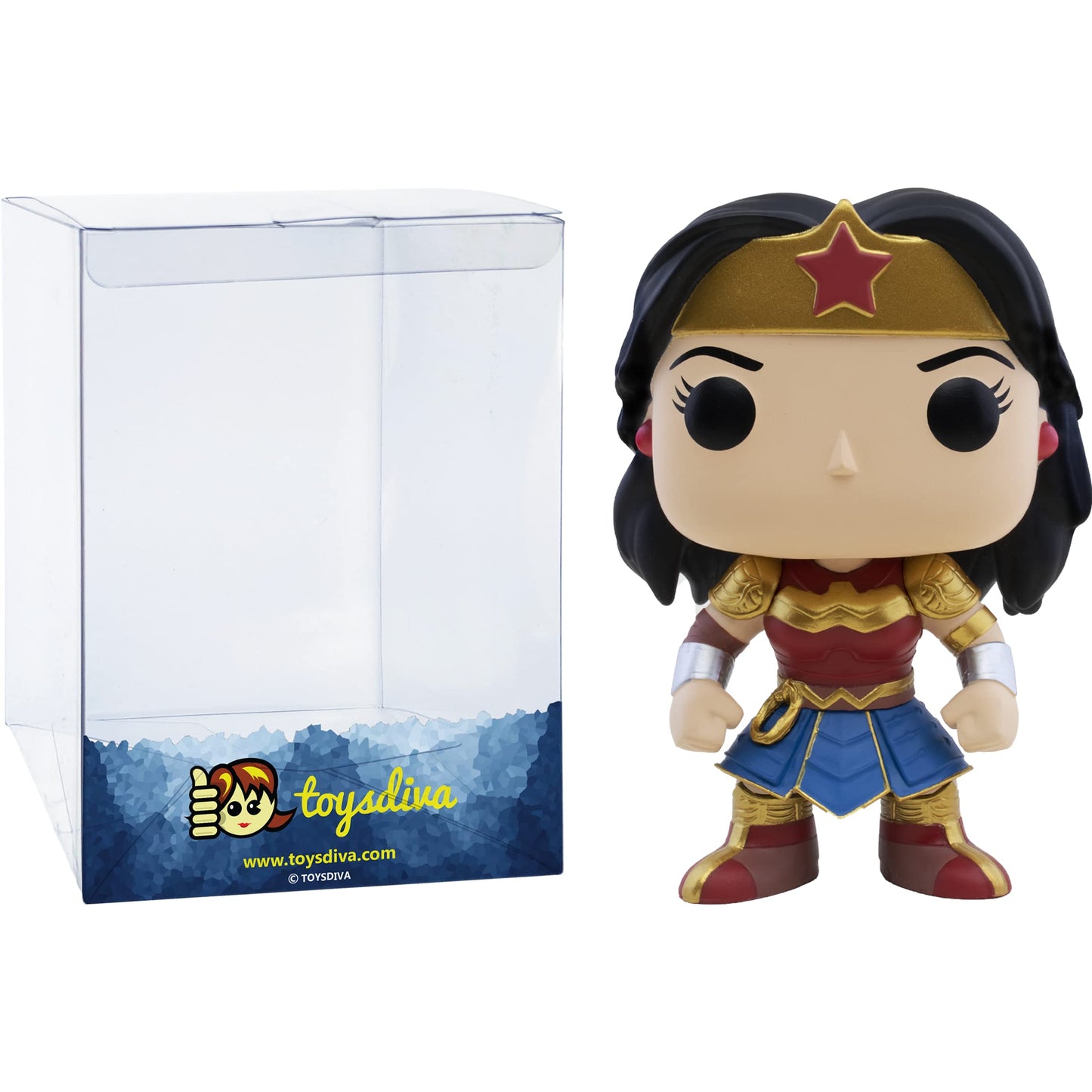 Funko Wonder W o m a n : P o p ! Heroes Vinyl Figurine Bundle with 1 Compatible 'ToysDiva' Graphic Protector (378-52434 - B)